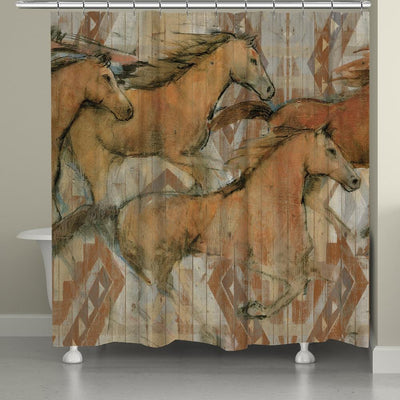 Thundering Horses Shower Curtain