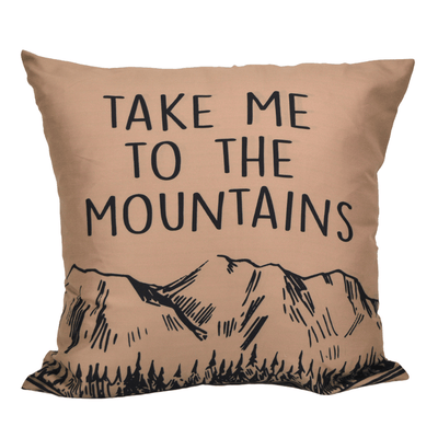 Timber Lodge Mountain Pillow
