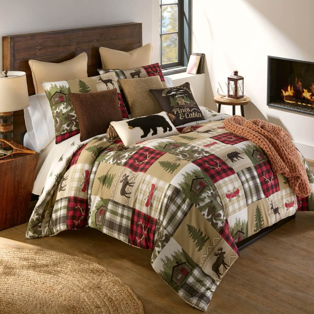 Log Cabin Comforter Sets Amazon.com: Hunting Woodland Animal Comforter