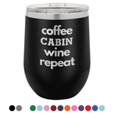 Coffee Wine 12 oz Wine Tumbler - Powder Coated