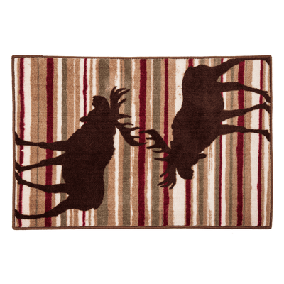 Twin Moose Striped Rug