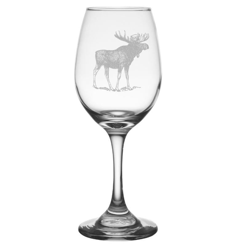 Napa Valley Moose 11 oz. Etched Wine Glass Sets