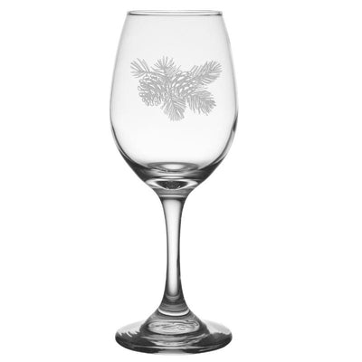 Napa Valley Pinecone 11 oz. Etched Wine Glass Gift Sets