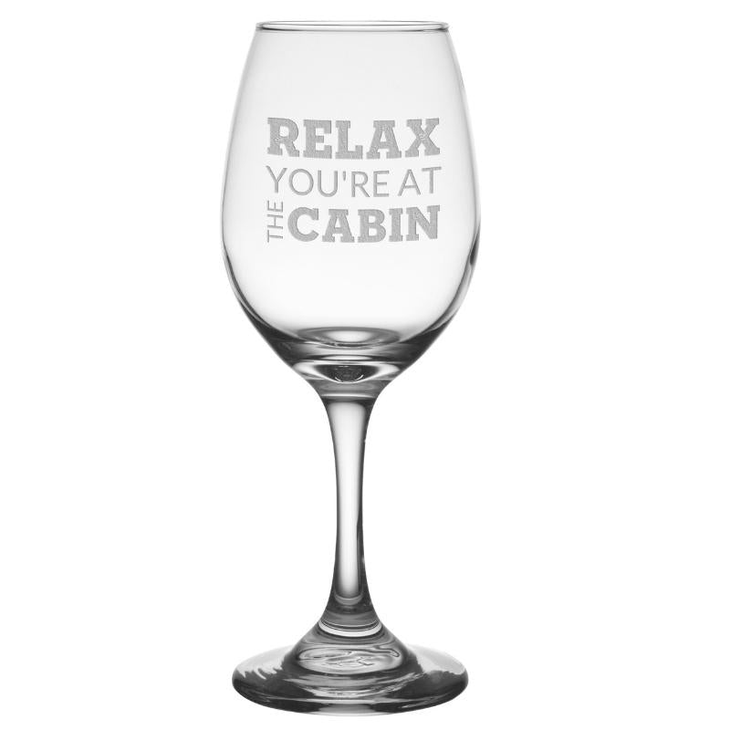 At The Cabin 11 oz. Etched Wine Glass Sets