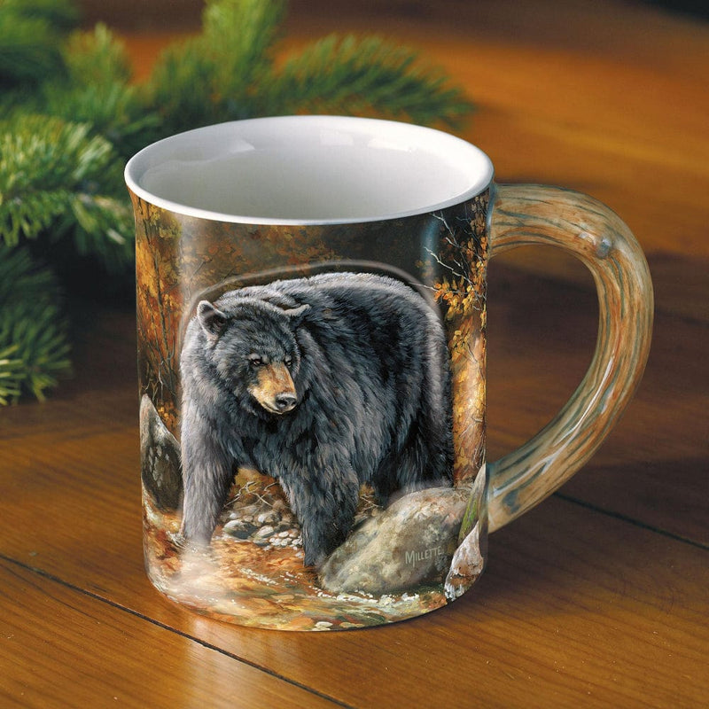 Wading Black Bear Sculpted Mug