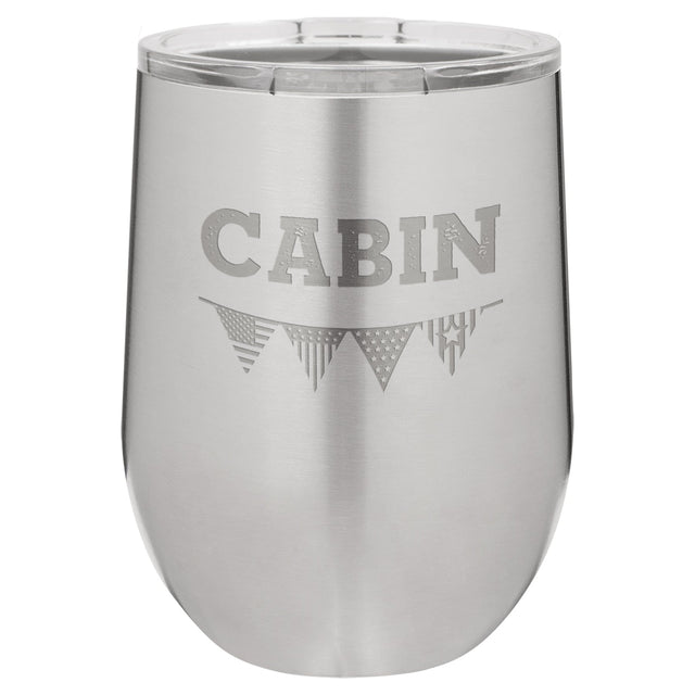 American Flag 12 oz Wine Tumbler - Stainless