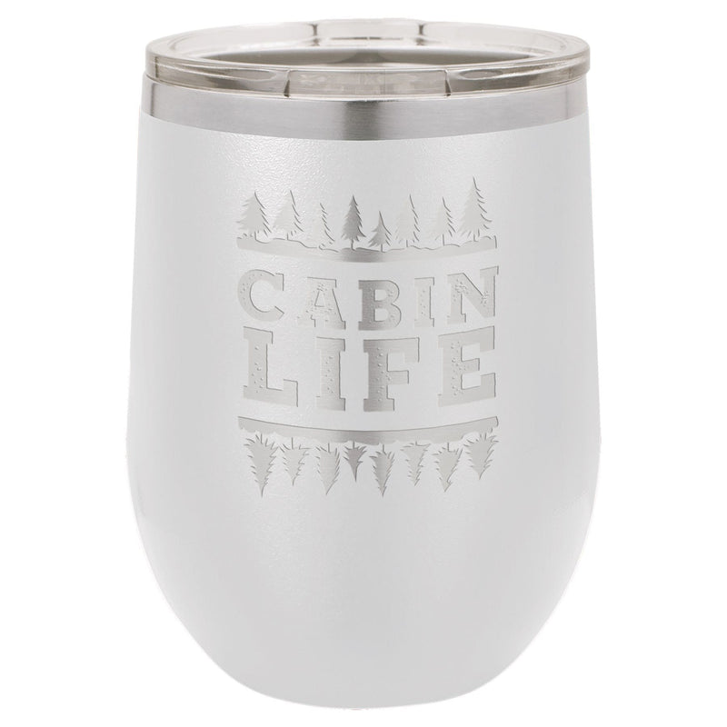 Cabin Life 12 oz Wine Tumbler - Powder Coated