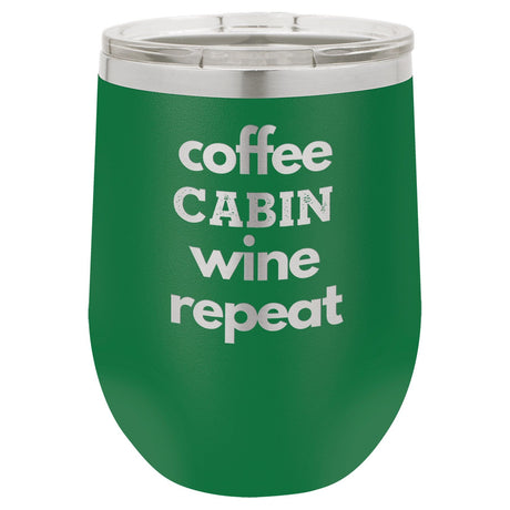 Coffee Wine 12 oz Wine Tumbler - Powder Coated