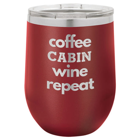 Coffee Wine 12 oz Wine Tumbler - Powder Coated
