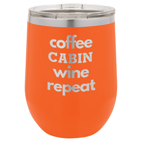 Coffee Wine 12 oz Wine Tumbler - Powder Coated