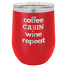 Coffee Wine 12 oz Wine Tumbler - Powder Coated
