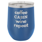Coffee Wine 12 oz Wine Tumbler - Powder Coated