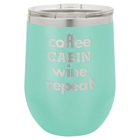 Coffee Wine 12 oz Wine Tumbler - Powder Coated