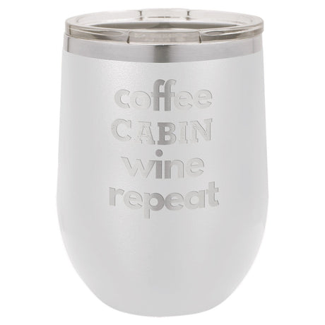 Coffee Wine 12 oz Wine Tumbler - Powder Coated