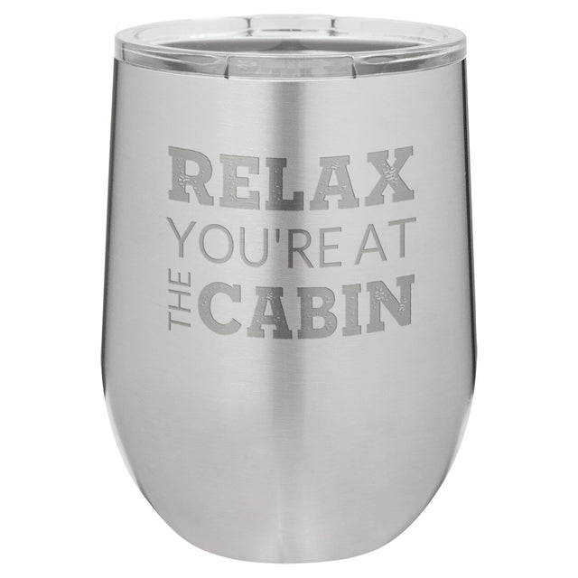 At The Cabin 12 oz Wine Tumbler - Stainless