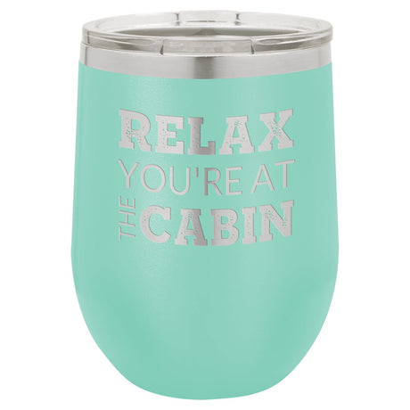 At The Cabin 12 oz Wine Tumbler - Powder Coated