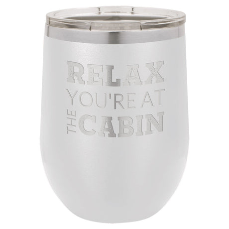 At The Cabin 12 oz Wine Tumbler - Powder Coated