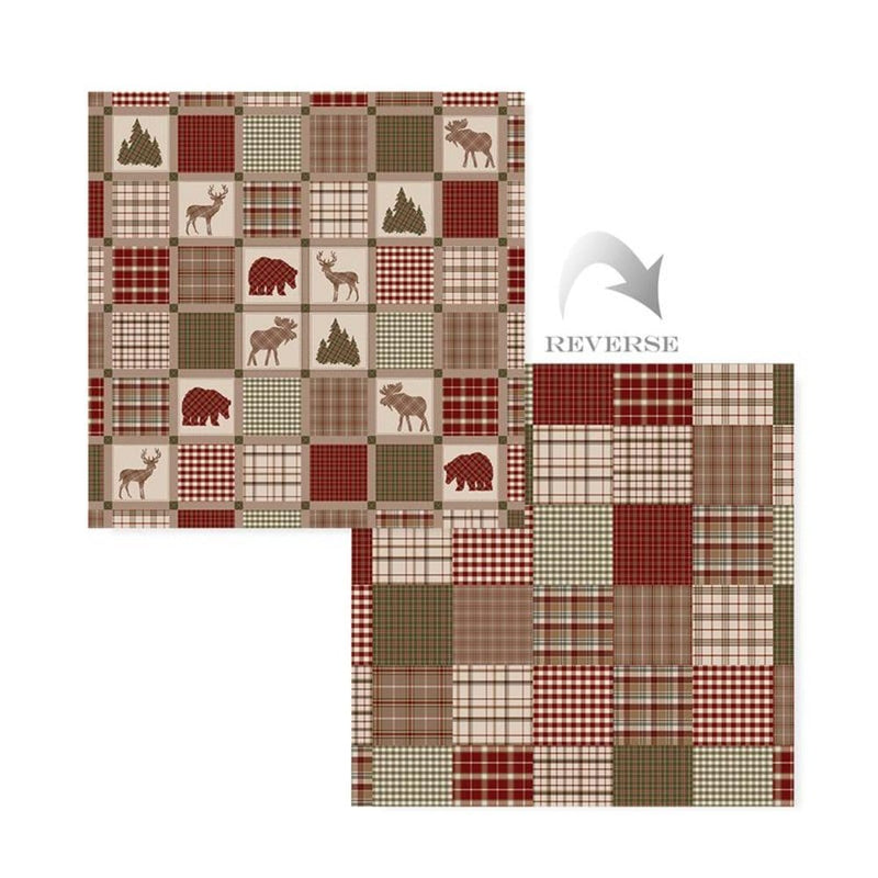 Wood Lodge Patch Reversible Quilt Set