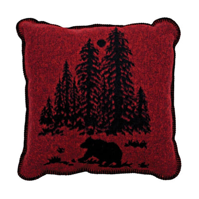 Wooded River Bear Square Pillow