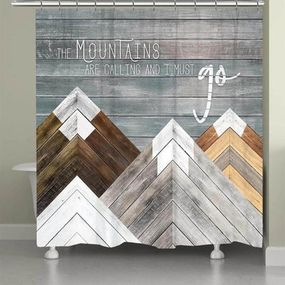 Wooden Mountains Shower Curtain