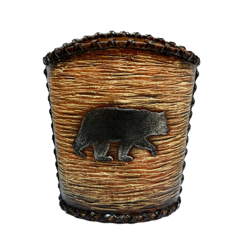 Wooden Bear Waste Basket