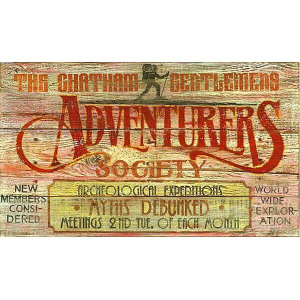 Adventurers Society Customizable Vintage Sign