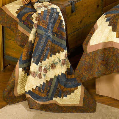Barn Raising Pinecone Quilted Throw