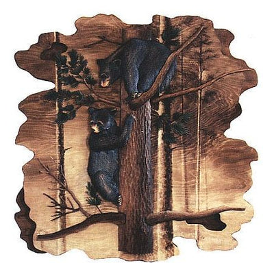 Bear Cubs In Tree Wood Wall Art