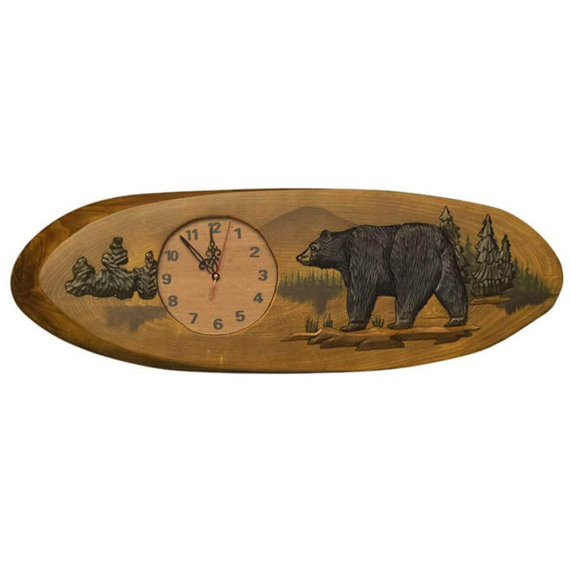 Bear Mountain Hand Carved Clock