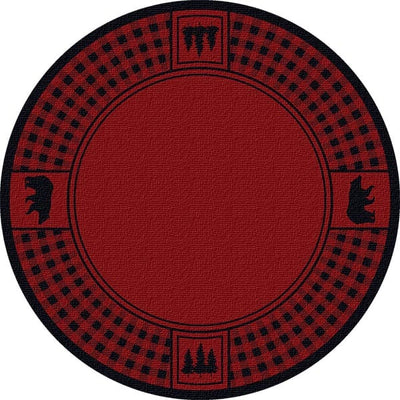 Bear Plaid Red Area Rug