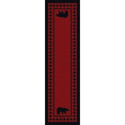 Bear Plaid Red Area Rug