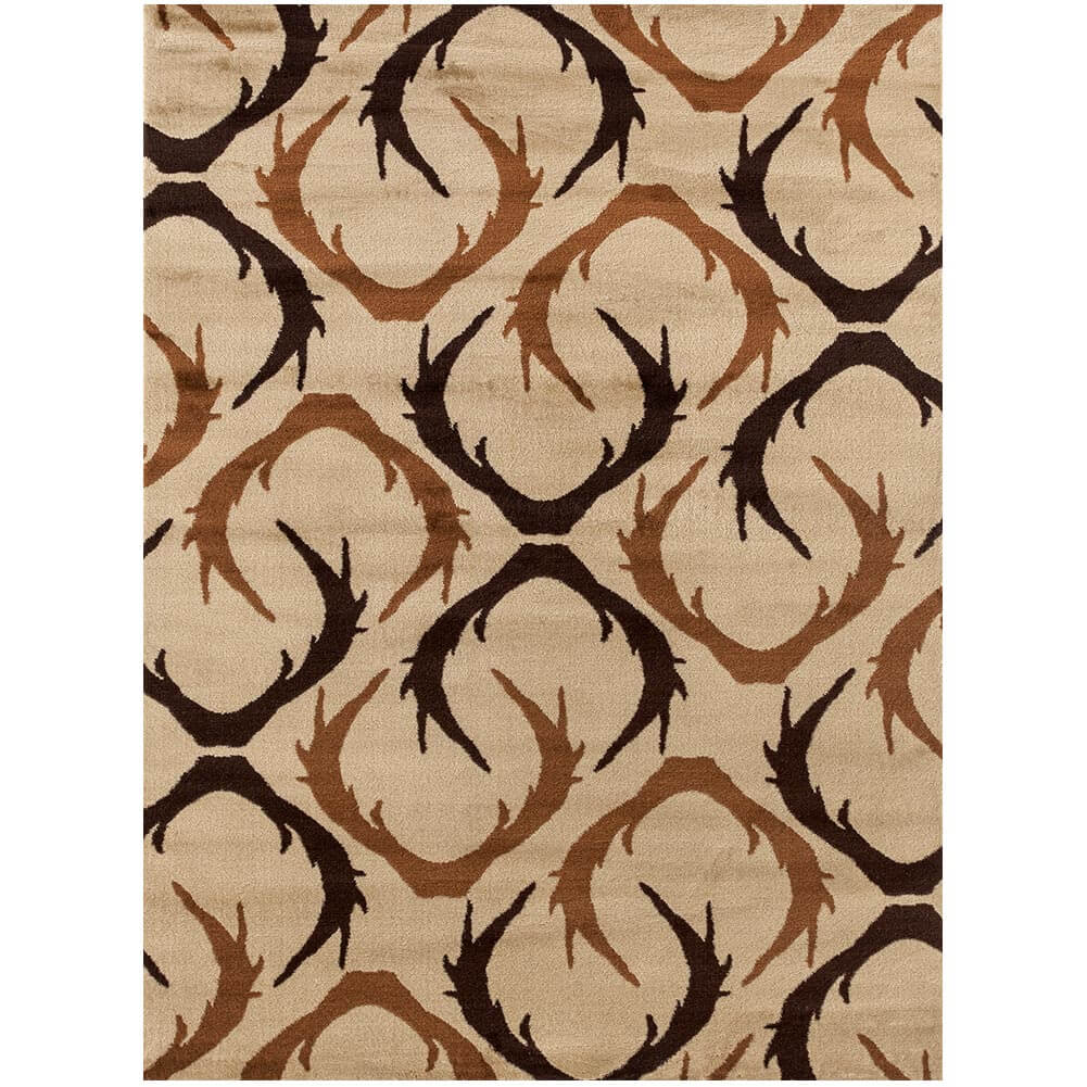 Beige Antlers Area Rug