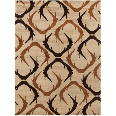 Beige Antlers Area Rug