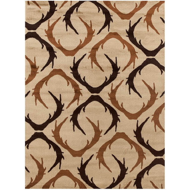Beige Antlers Area Rug