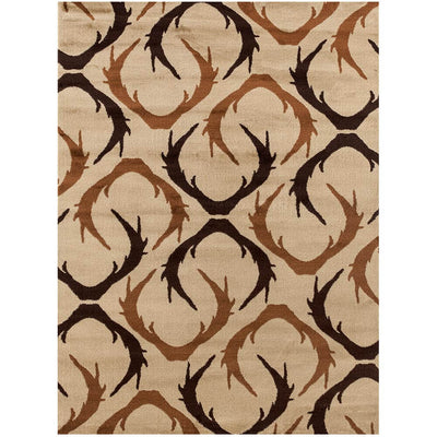 Beige Antlers Area Rug