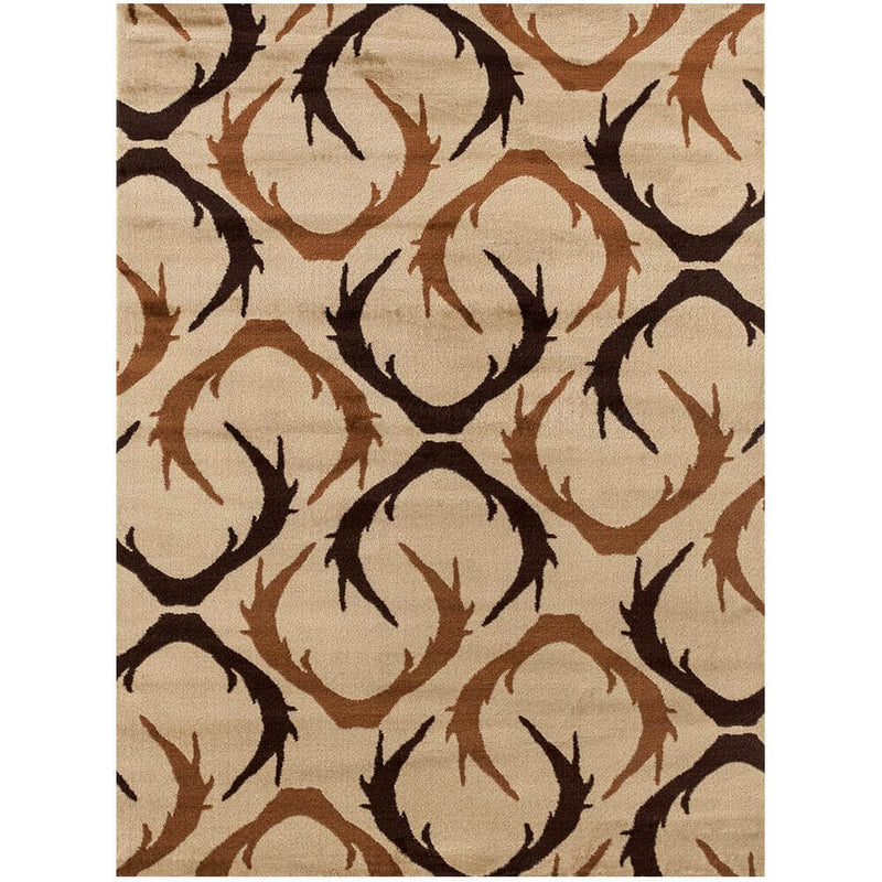 Beige Antlers Area Rug