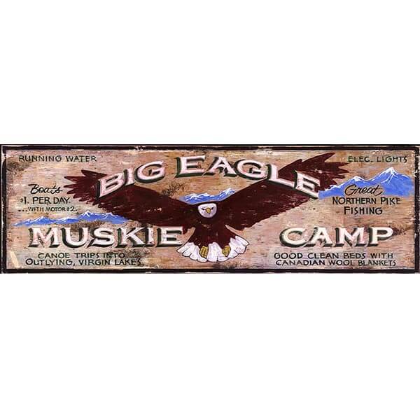 Big Eagle Muskie Camp Customizable Vintage Sign