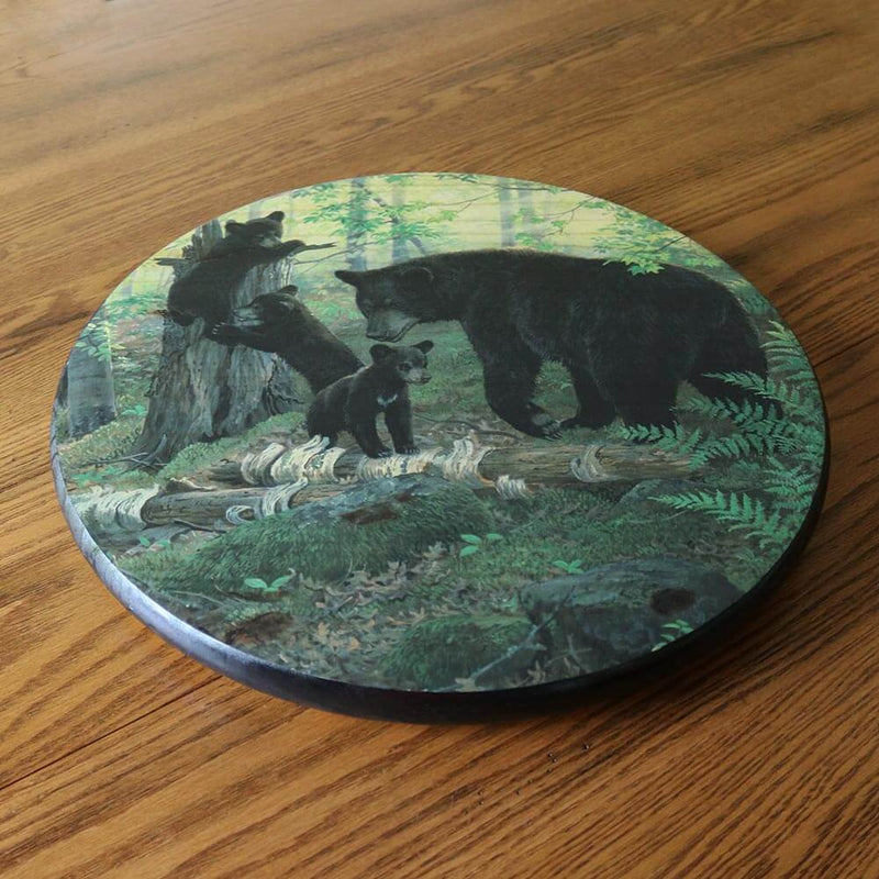 Black Bear Cubs Lazy Susan