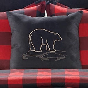 Black Bear Plaid Pillow