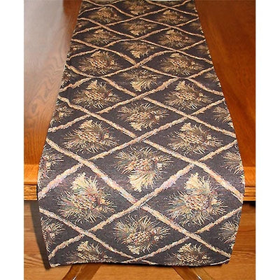 Black Pine Cone Table Runner