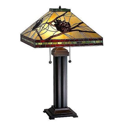 Burgundy Pine Cone Table Lamp