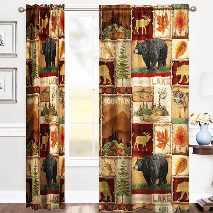 Cabin & Lodge Mountain Drape Panel