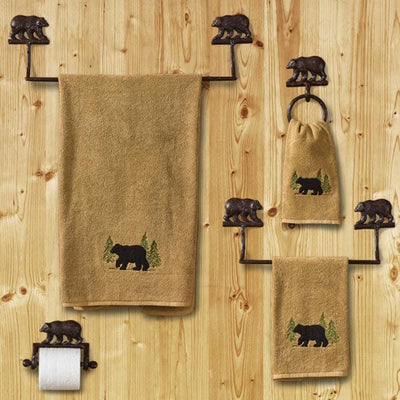 Cabin Bear Bathroom Hardware Set