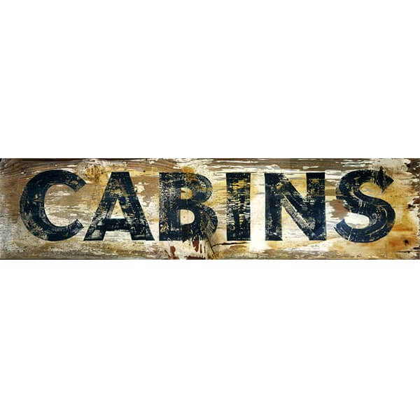 Cabins Vintage Sign