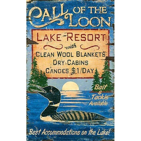 Call Of The Loon Customizable Vintage Sign