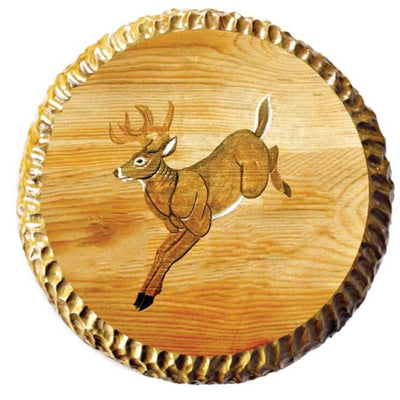 Carved Wood Deer Barstool
