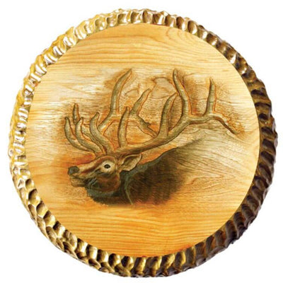 Carved Wood Elk Barstool