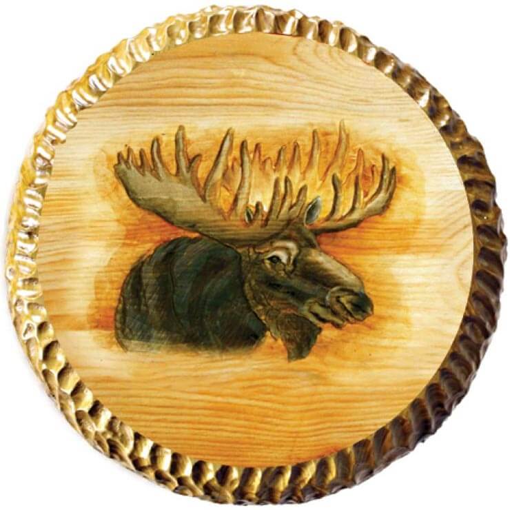 Carved Wood Moose Barstool