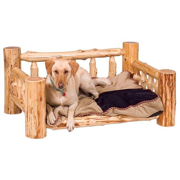 Cedar Log Dog Bed