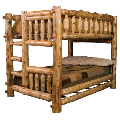 Cedar Log Double/Double Bunk Bed
